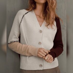 Autumn Cashmere colorblock cardigan sweater